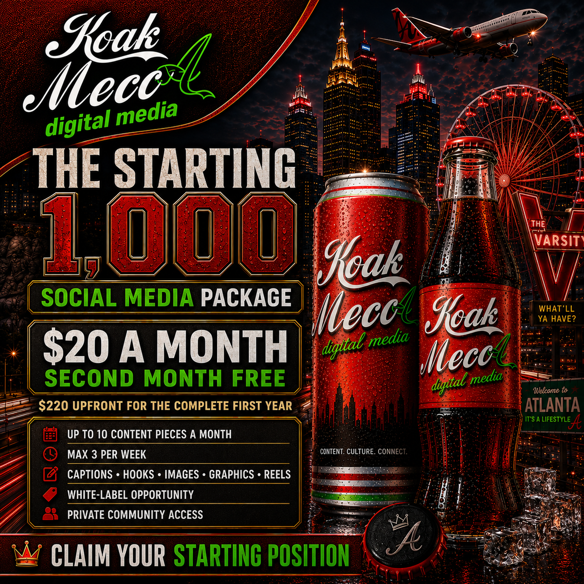 The Starting 1,000 Social Media Package by KOAK MeccA digital media