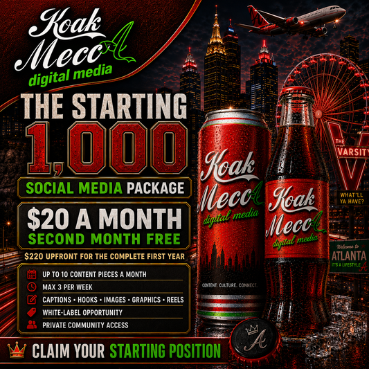 The Starting 1,000 Social Media Package by KOAK MeccA digital media